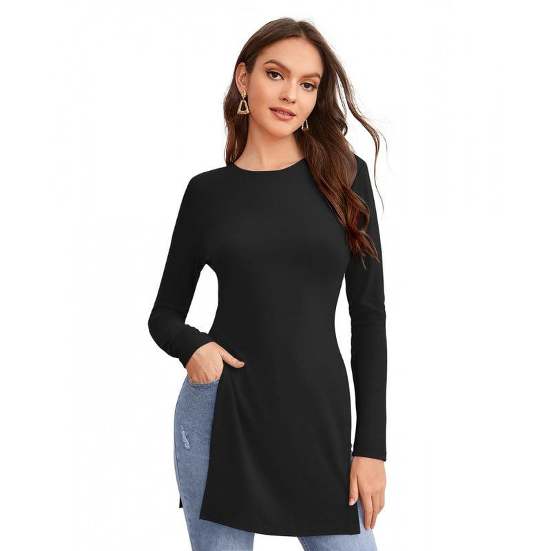 Mayawye Women's Western Wear Hosiery T Shirts (Black)