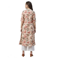 Mayawye Women's Cotton Printed Floral Print Kurti (Multicolor, Cotton)
