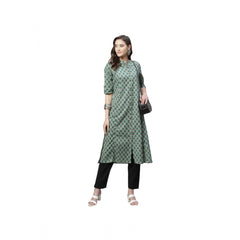 Mayawye Women's Cotton Printed Flex Kurti (Green, Cotton)