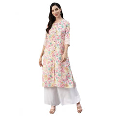 Mayawye Women's Cotton Printed  Straight Kurti (Multicolor, Cotton)