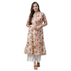Mayawye Women's Cotton Printed Floral Print Kurti (Multicolor, Cotton)