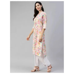 Mayawye Women's Cotton Printed  Straight Kurti (Multicolor, Cotton)