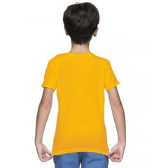 Mayawye Boys Cotton Plain Half Sleeve TShirt (Yellow)
