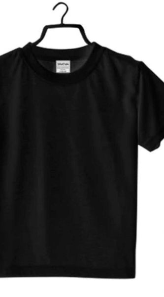 Mayawye Boys Cotton Plain Half Sleeve TShirt (Black)