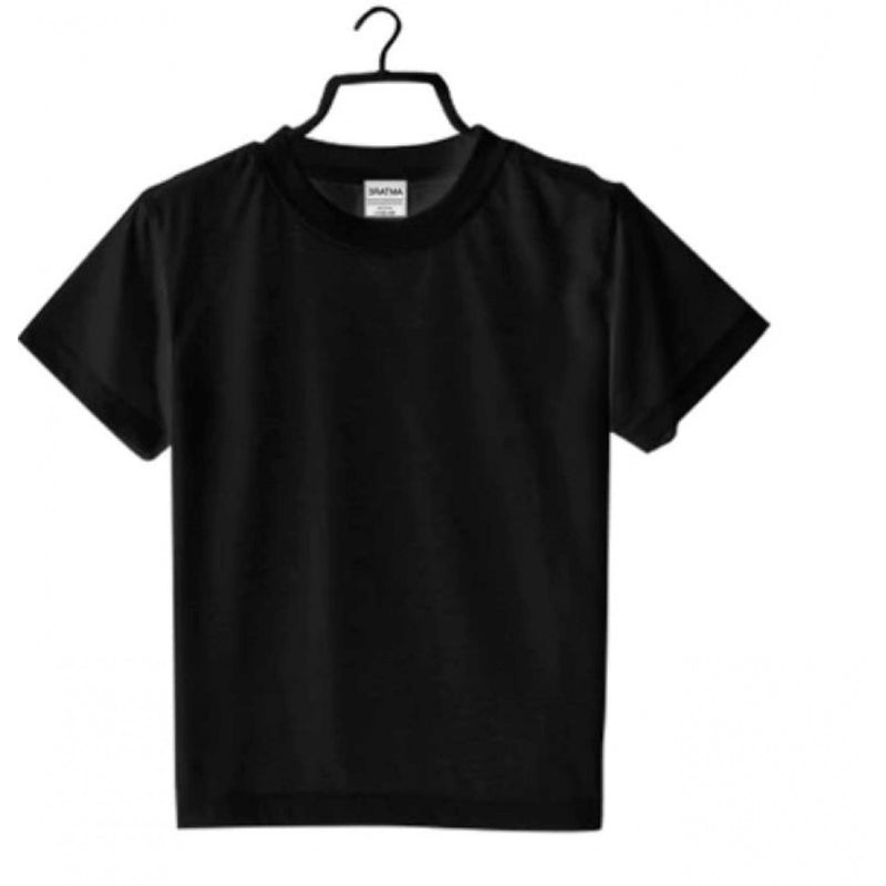 Mayawye Boys Cotton Plain Half Sleeve TShirt (Black)