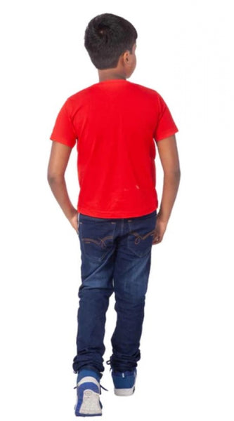 Mayawye Boys Cotton Will Be Cool Half Sleeve TShirt (Red)