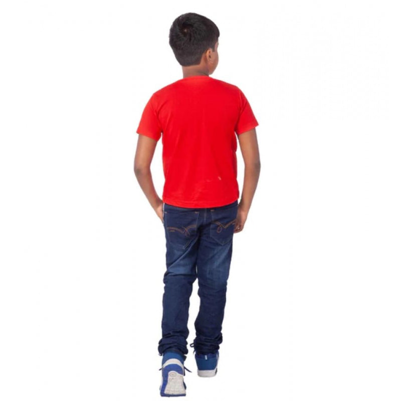 Mayawye Boys Cotton Will Be Cool Half Sleeve TShirt (Red)