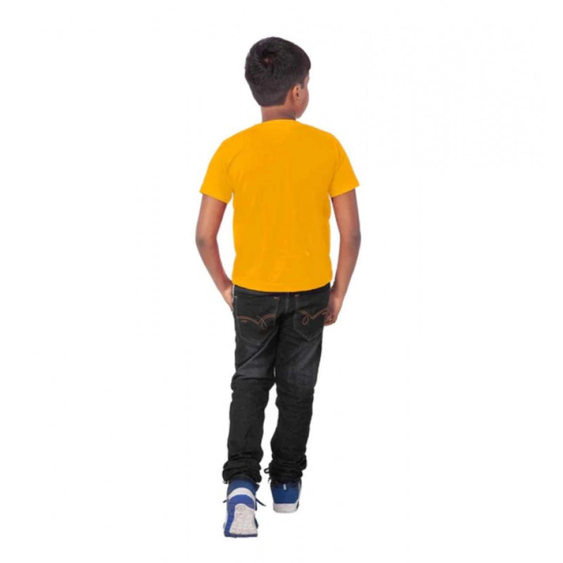 Mayawye Boys Cotton Will Be Cool Half Sleeve TShirt (Mustard)