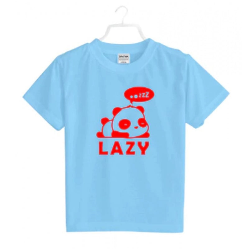 Mayawye Boys Cotton Lazy Half Sleeve TShirt (Sky Blue)