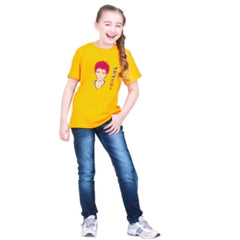 Mayawye Girls Cotton Akashi Half Sleeve TShirt (Yellow)