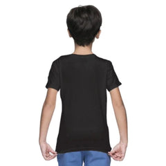 Mayawye Boys Cotton Plain Half Sleeve TShirt (Black)