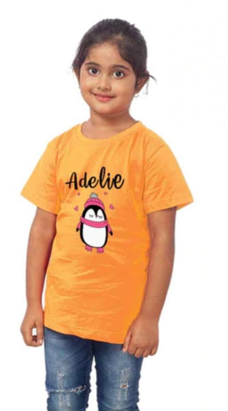 Mayawye Girls Cotton Adelie Half Sleeve TShirt (Mustard)