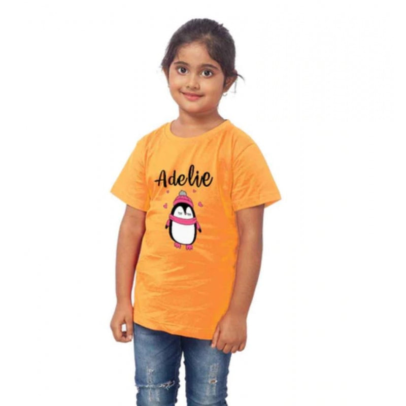 Mayawye Girls Cotton Adelie Half Sleeve TShirt (Mustard)