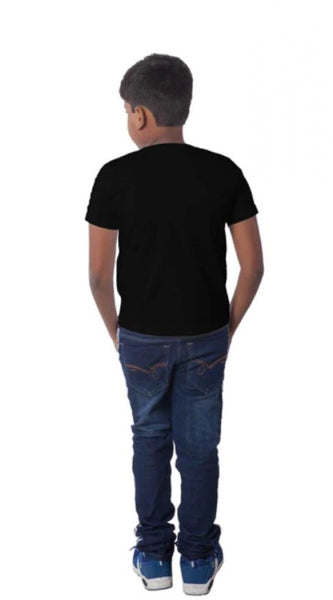 Mayawye Boys Cotton Will Be Cool Half Sleeve TShirt (Black)