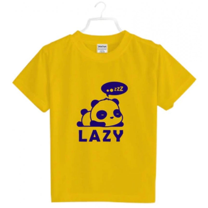 Mayawye Boys Cotton Lazy Half Sleeve TShirt (Mustard)