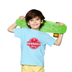 Mayawye Boys Cotton Adorable Baby Half Sleeve TShirt (Sky Blue)