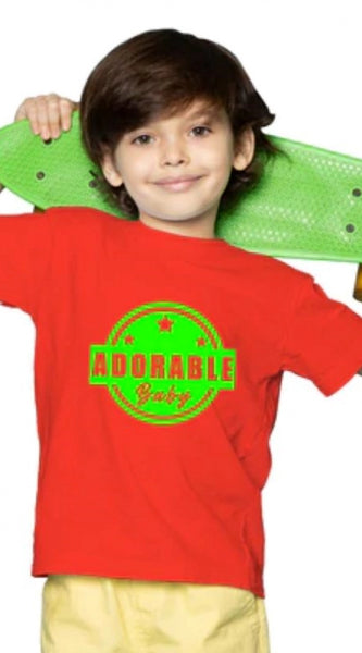 Mayawye Boys Cotton Adorable Baby Half Sleeve TShirt (Red)