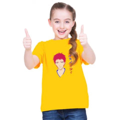Mayawye Girls Cotton Akashi Half Sleeve TShirt (Yellow)