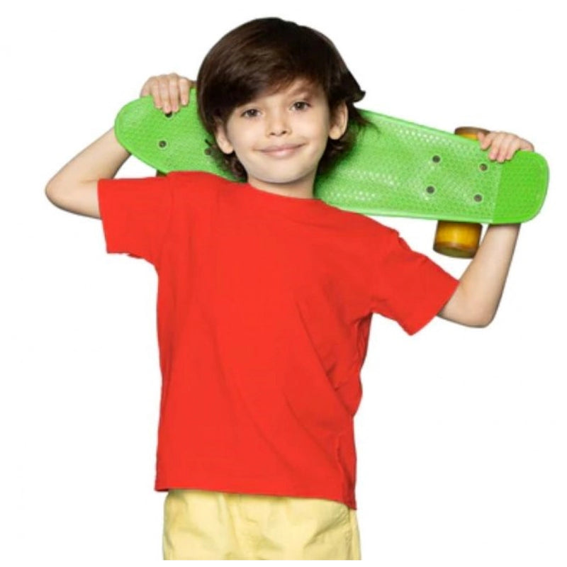 Mayawye Boys Cotton Plain Half Sleeve TShirt (Red)