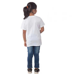 Mayawye Girls Cotton Adelie Half Sleeve TShirt (White)