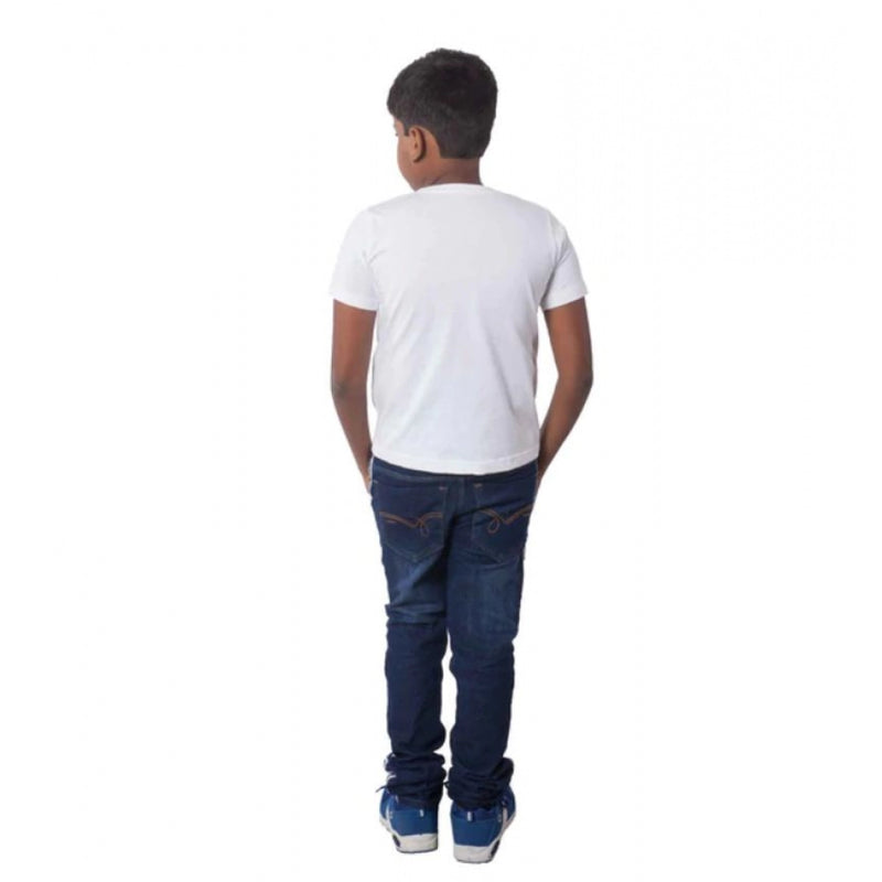 Mayawye Boys Cotton Will Be Cool Half Sleeve TShirt (White)