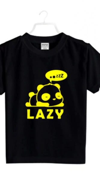 Mayawye Boys Cotton Lazy Half Sleeve TShirt (Black)