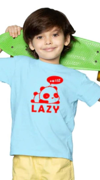 Mayawye Boys Cotton Lazy Half Sleeve TShirt (Sky Blue)