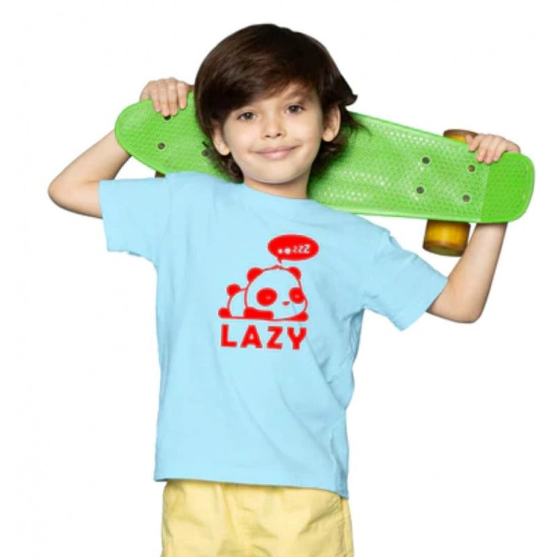 Mayawye Boys Cotton Lazy Half Sleeve TShirt (Sky Blue)