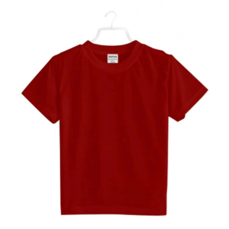 Mayawye Boys Cotton Plain Half Sleeve TShirt (Maroon)