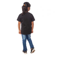 Mayawye Girls Cotton Princess Half Sleeve TShirt (Black)