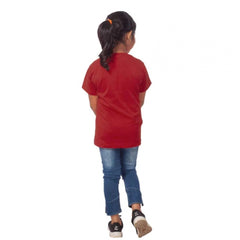 Mayawye Girls Cotton Panda Glass Half Sleeve TShirt (Maroon)