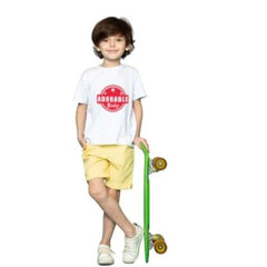 Mayawye Boys Cotton Adorable Baby Half Sleeve TShirt (White)