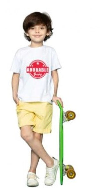 Mayawye Boys Cotton Adorable Baby Half Sleeve TShirt (White)