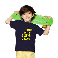 Mayawye Boys Cotton Lazy Half Sleeve TShirt (Black)