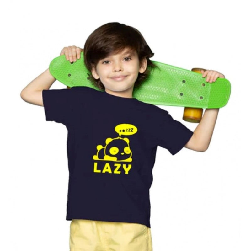 Mayawye Boys Cotton Lazy Half Sleeve TShirt (Black)