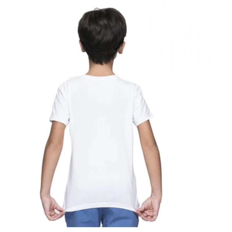 Mayawye Boys Cotton Baby Shark Half Sleeve TShirt (White)
