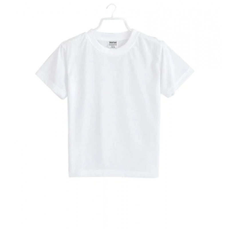 Mayawye Boys Cotton Plain Half Sleeve TShirt (White)