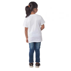 Mayawye Girls Cotton Princess Half Sleeve TShirt (White)