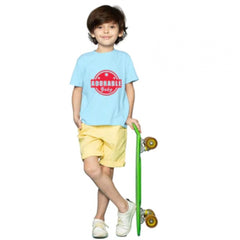 Mayawye Boys Cotton Adorable Baby Half Sleeve TShirt (Sky Blue)