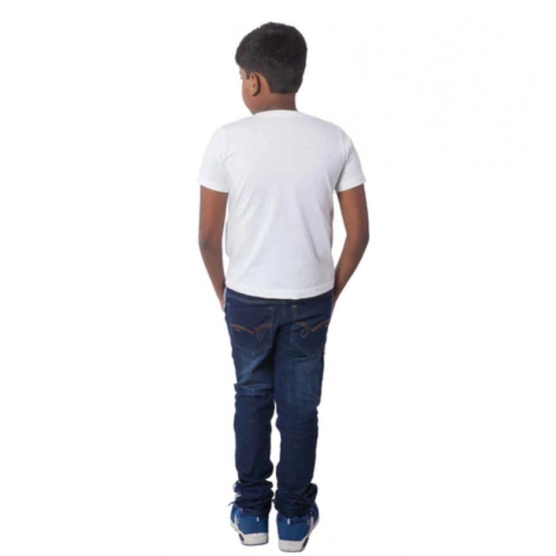 Mayawye Boys Cotton Off Road Adventure Half Sleeve TShirt (White)