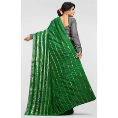Mayawye Women's Vichitra Saree with Blouse (Green, 5-6 Mtrs)