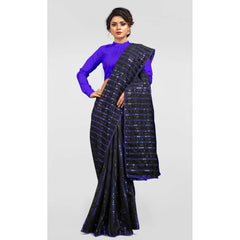 Mayawye Women's Vichitra Saree with Blouse (Blue, 5-6 Mtrs)