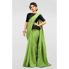 Mayawye Women's Vichitra Saree with Blouse (LightGreen, 5-6 Mtrs)