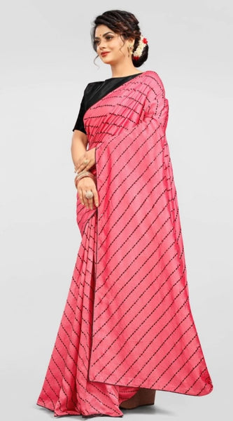 Mayawye Women's Vichitra Saree with Blouse (Gajari, 5-6 Mtrs)
