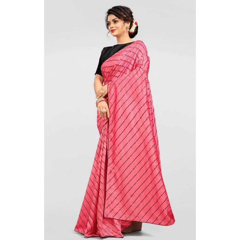 Mayawye Women's Vichitra Saree with Blouse (Gajari, 5-6 Mtrs)