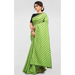 Mayawye Women's Vichitra Saree with Blouse (LightGreen, 5-6 Mtrs)