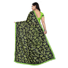 Mayawye Women's Lycra Blend Saree with Blouse (Pista, 5-6 Mtrs)