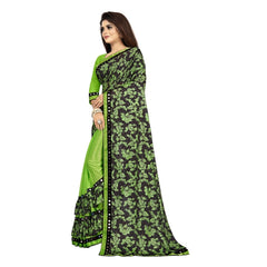 Mayawye Women's Lycra Blend Saree with Blouse (Pista, 5-6 Mtrs)