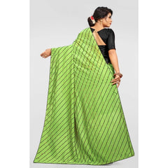 Mayawye Women's Vichitra Saree with Blouse (LightGreen, 5-6 Mtrs)
