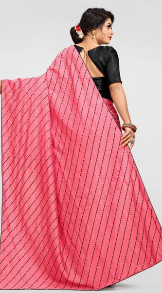 Mayawye Women's Vichitra Saree with Blouse (Gajari, 5-6 Mtrs)